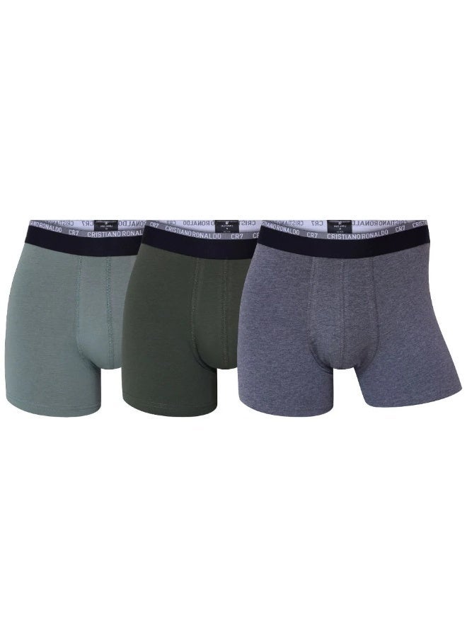 CR7 Basic Men’s Trunk Underwear 3-Pack – Soft Cotton Stretch, Comfortable Everyday Fit, Multicolor - Image 1
